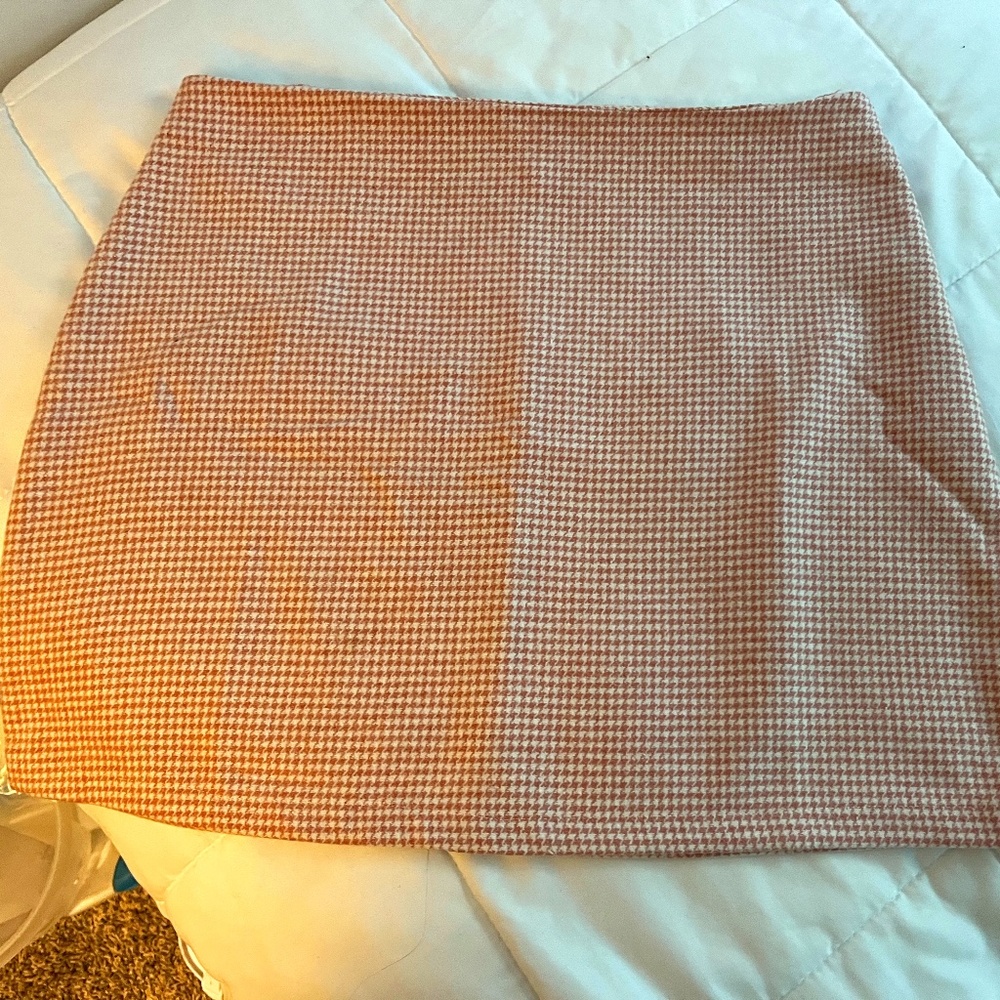 SHEIN Light Pink Houndstooth Skirt